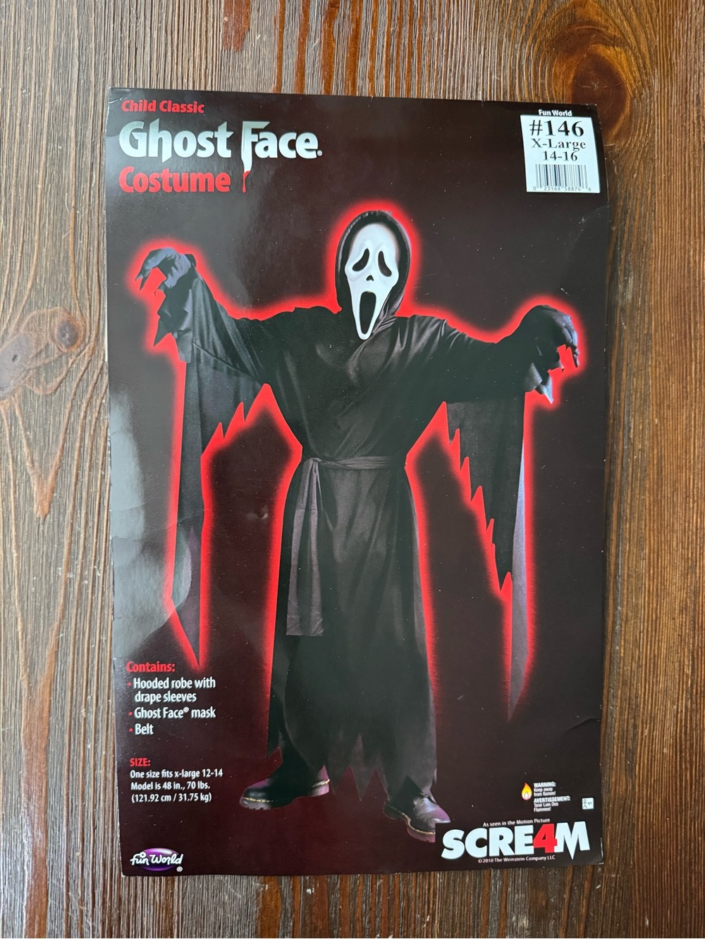 Ghost Face Kids Costume XL (14-16) 2017 Scream youth teen Halloween horror scary - Picture 13 of 16